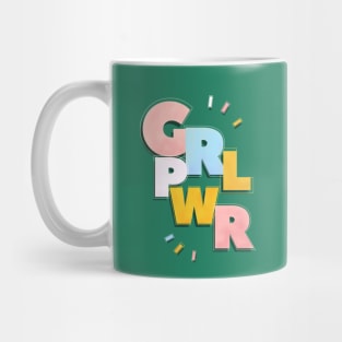 GRL PWR typography on green Mug